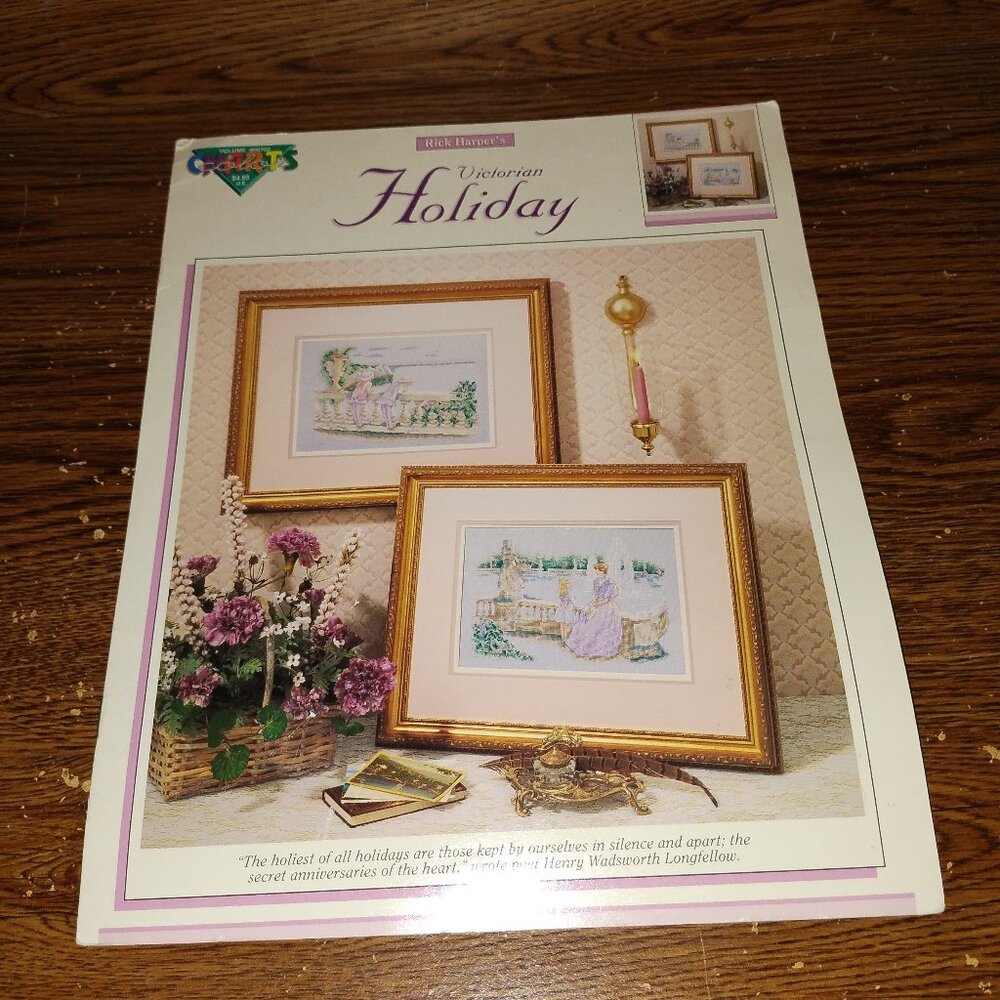 Victorian Holiday Counted Cross Stitch Leaflet (Color Charts Vol. #00720, 1990)